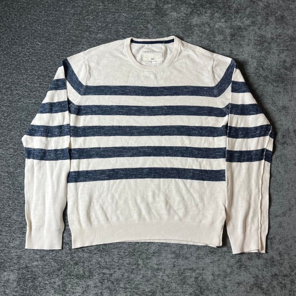 Aeropostale Men's White and Cream Jumper
